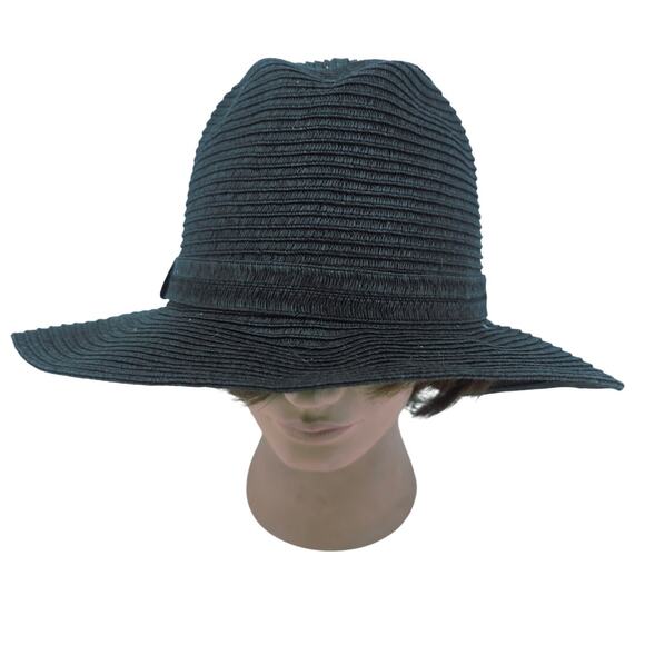 Shade & Shore Wide Brim Straw Floppy Hat Black Summer Spring Woven Golf Hat OS - Picture 1 of 6